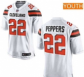 Youth Nike Cleveland Browns #22 Jabrill Peppers White Team Color Game Jersey DingZhi